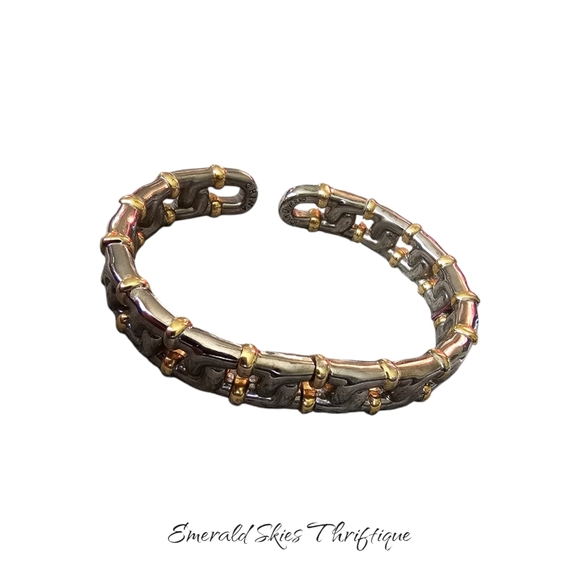 Joan Rivers two tone cuff bracelet - Picture 1 of 4